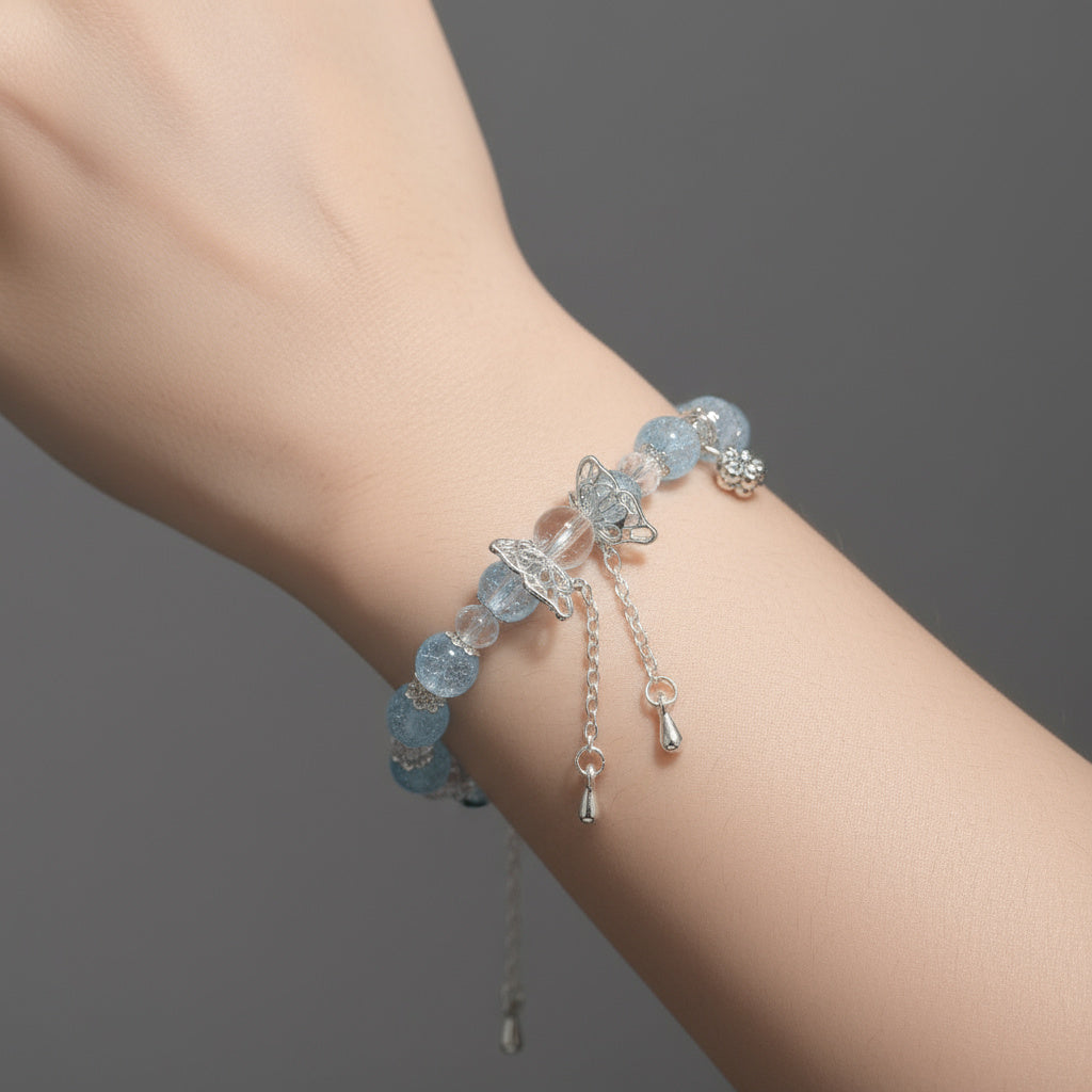 π¦ Whispering Wings β Crystal Tassel Bracelet