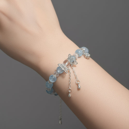 🦋 Whispering Wings – Crystal Tassel Bracelet