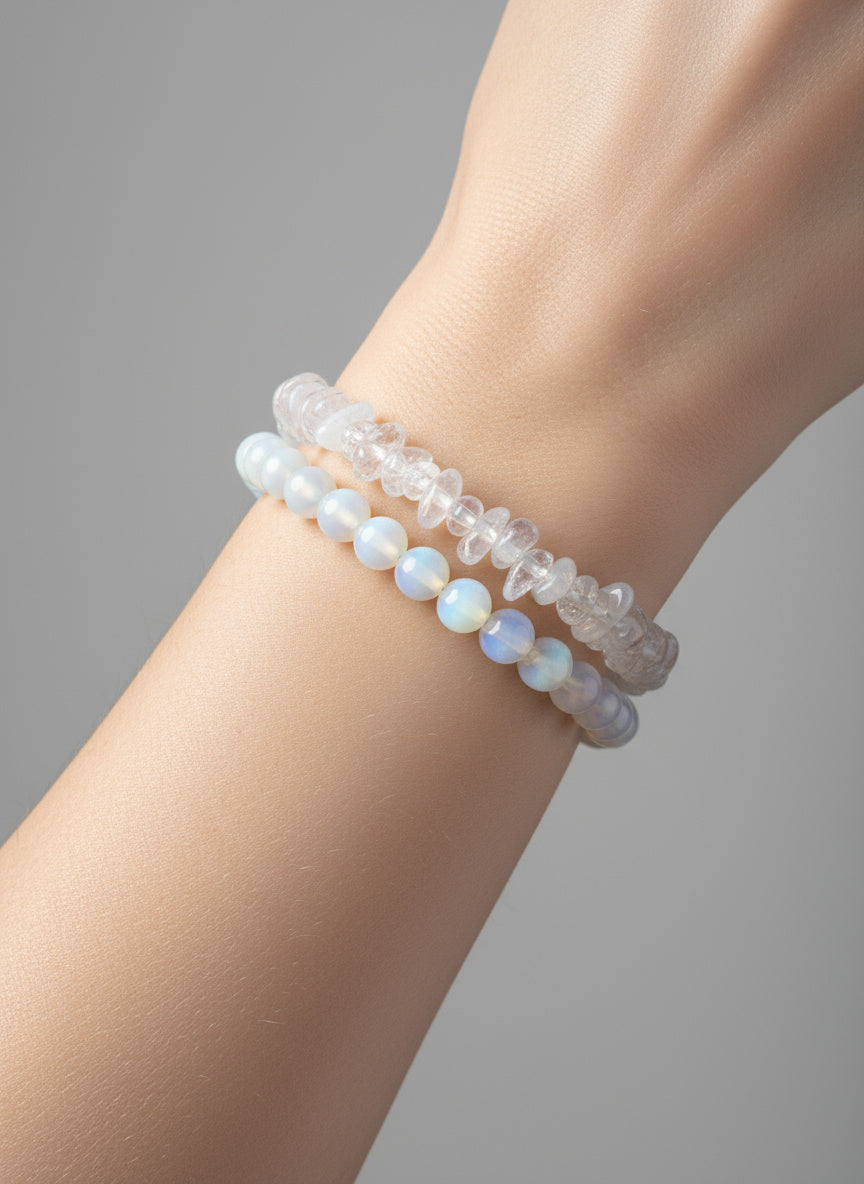 🌙 Moonstone Harmony Two-Piece Bracelet Set
