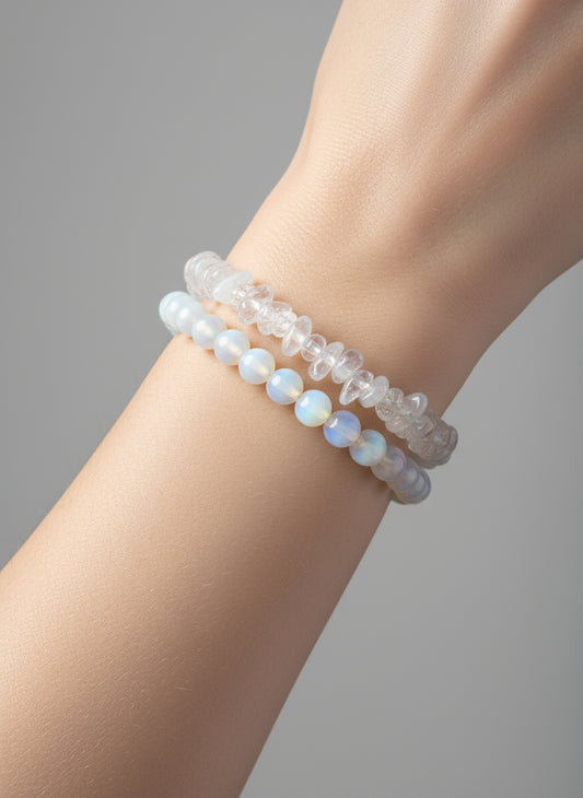 ๐ Moonstone Harmony Two-Piece Bracelet Set