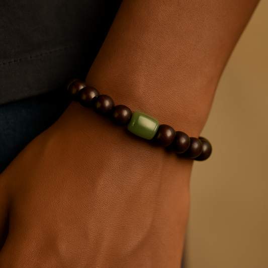 🪵Red Sandalwood &amp; Hetian Jade Bracelet