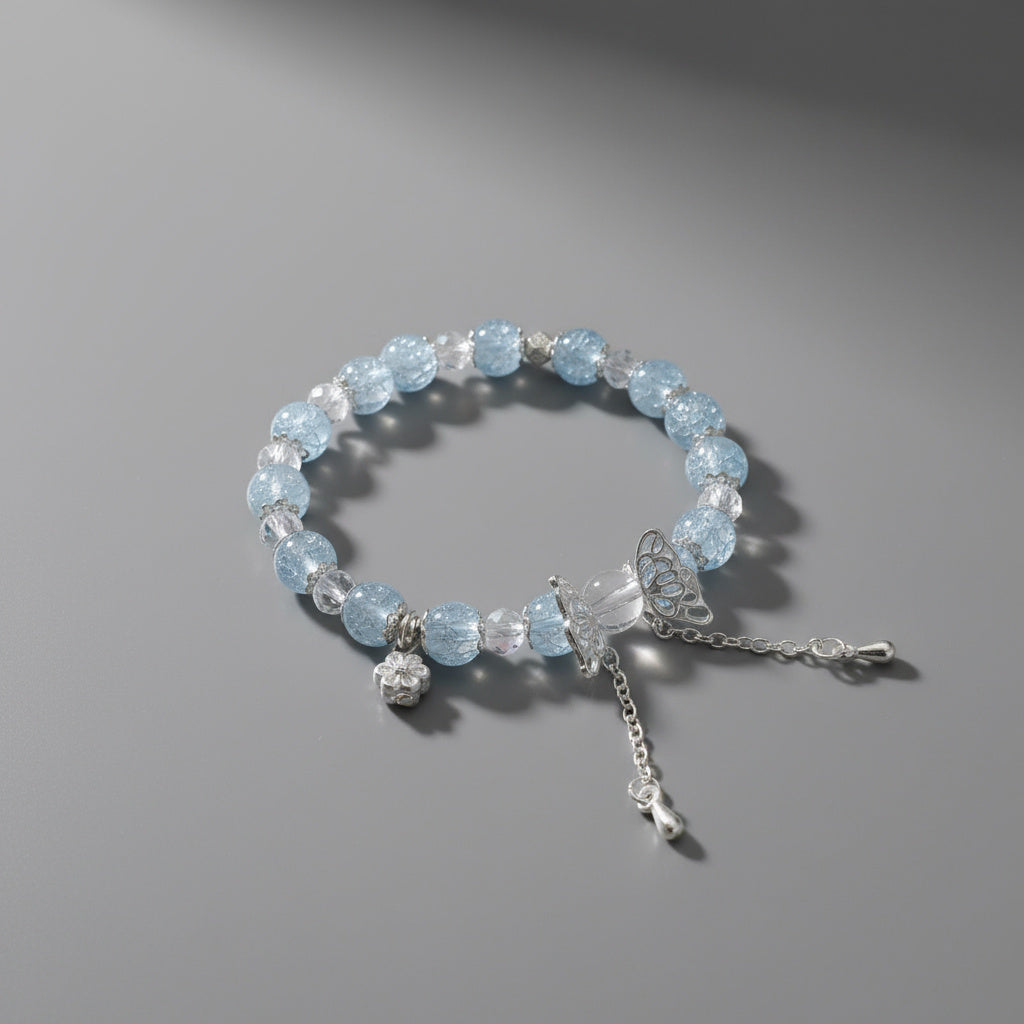 🦋 Whispering Wings – Crystal Tassel Bracelet