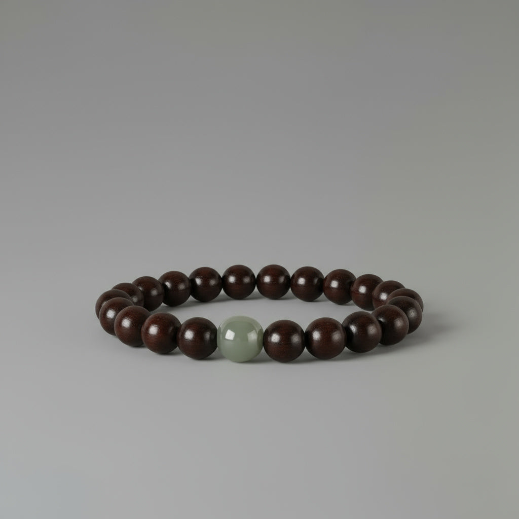 🪵Red Sandalwood &amp; Hetian Jade Bracelet