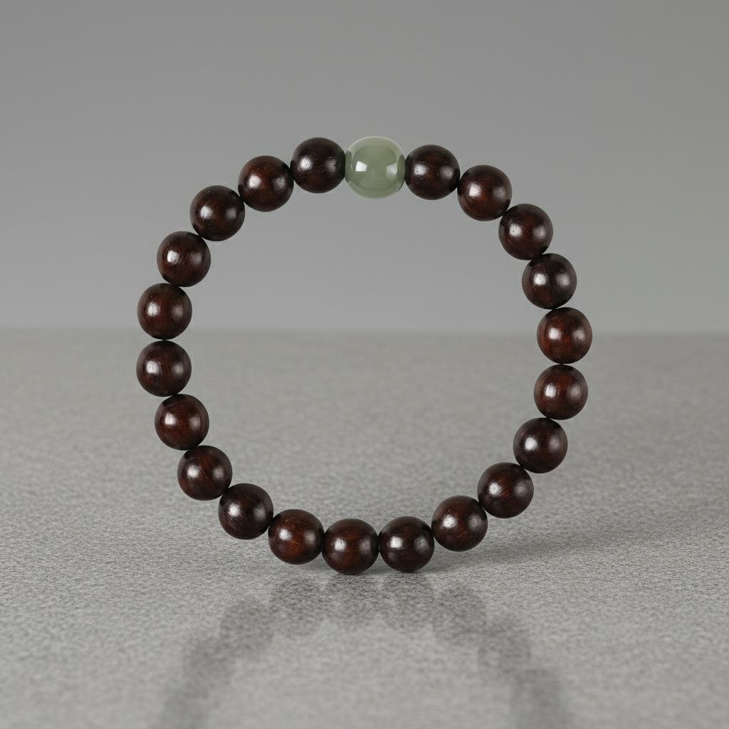 🪵Red Sandalwood &amp; Hetian Jade Bracelet