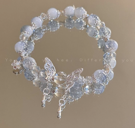 🦋 Whispering Wings – Crystal Tassel Bracelet