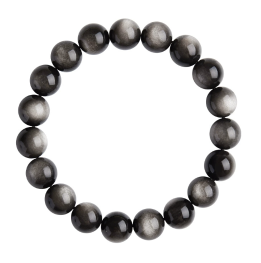 🌌 Galactic Silver Obsidian Bracelet